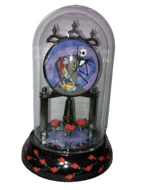 Disney Nightmare Before Christmas Anniversary Clock w Glass Dome AS IS READ DESC